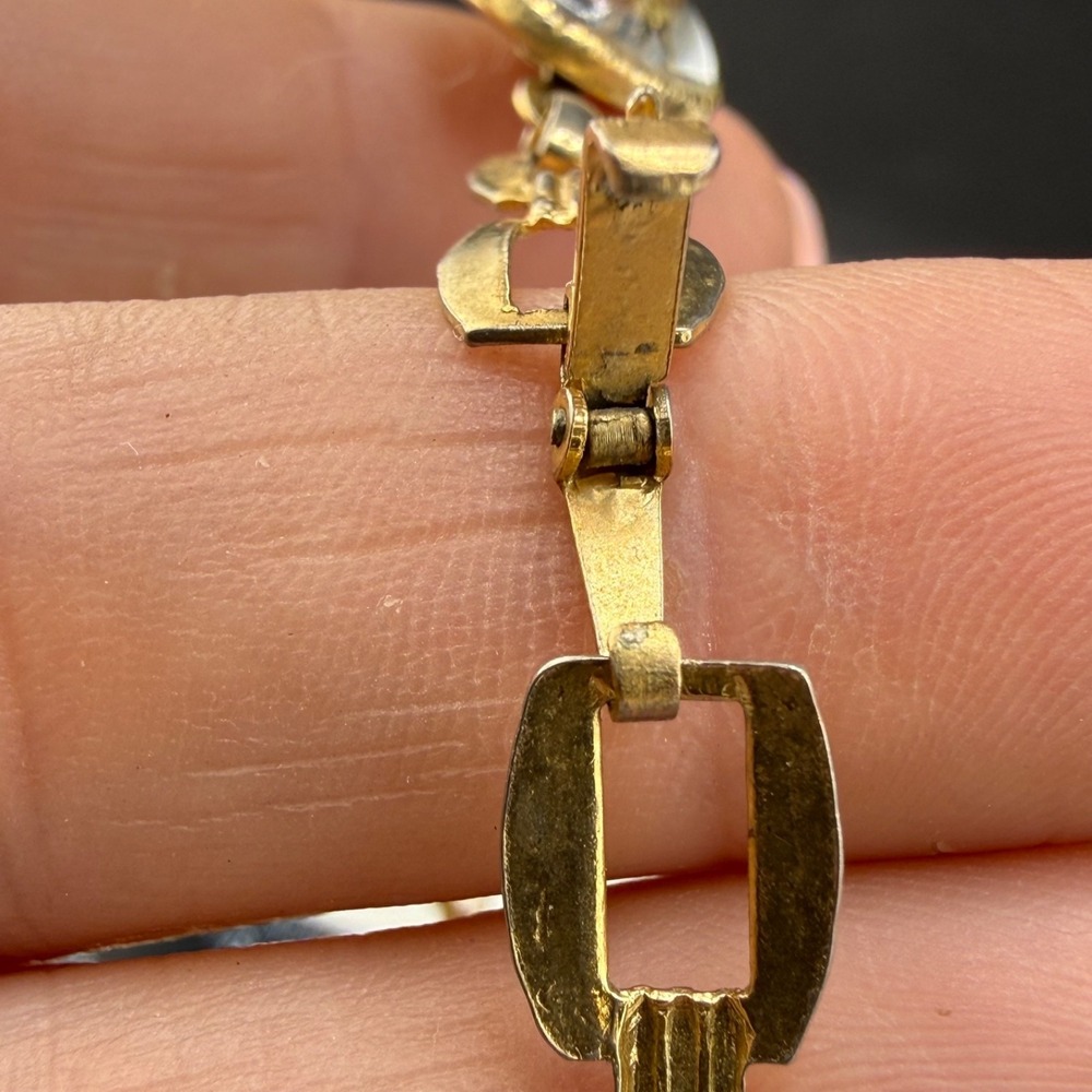 Vintage Equestrian Bracelet Essex Gold Tone Horse Bit 7" - Picture 6 of 11